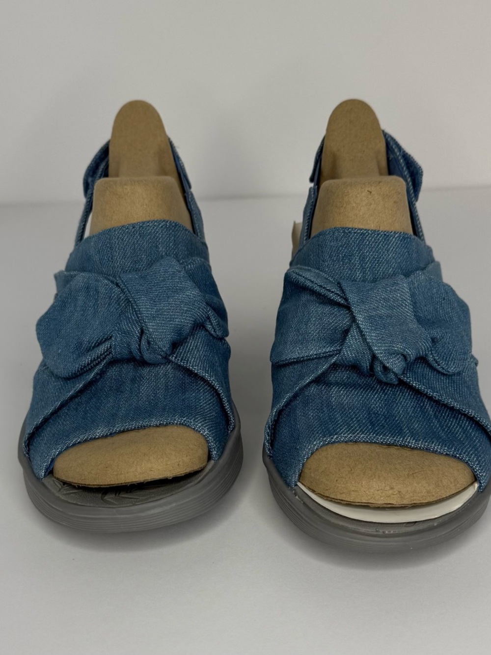 Bzees Denim Blue Knot Slide Sandals - Picture 2 of 8
